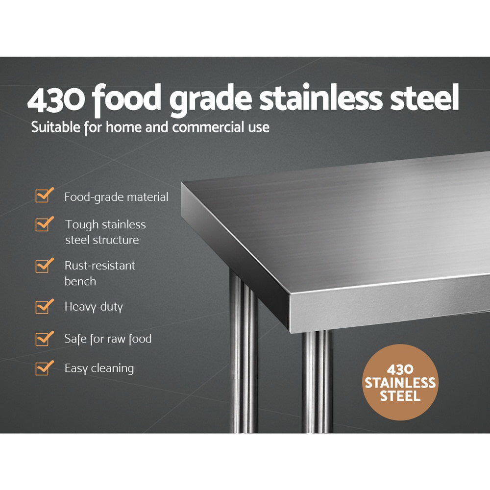 Cefito 1219x610mm Stainless Steel Kitchen Bench 430 SSKB-430S-48