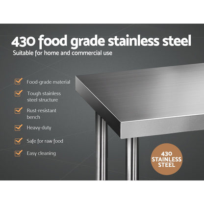 Cefito 1219x610mm Stainless Steel Kitchen Bench 430 SSKB-430S-48