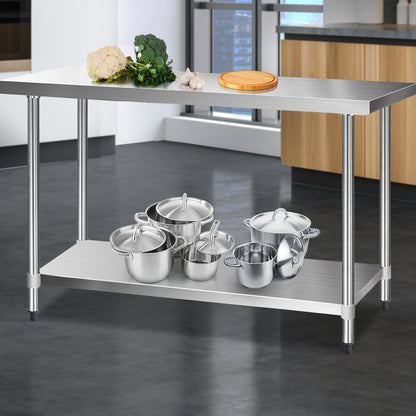 Cefito 1524x610mm Stainless Steel Kitchen Bench 430 SSKB-430S-60
