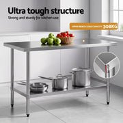 Cefito 1524x762mm Stainless Steel Kitchen Bench 430