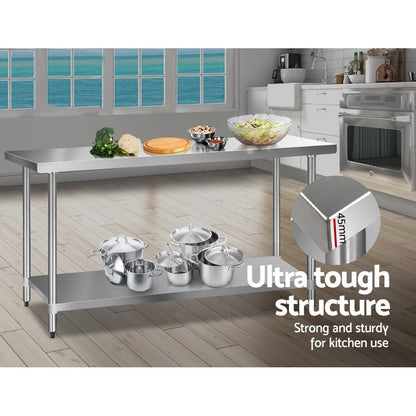 Cefito 1829x610mm Stainless Steel Kitchen Bench 430 SSKB-430S-72
