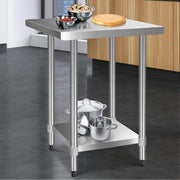 Cefito 760x760mm Stainless Steel Kitchen Bench 430 SSKB-430S-76-30