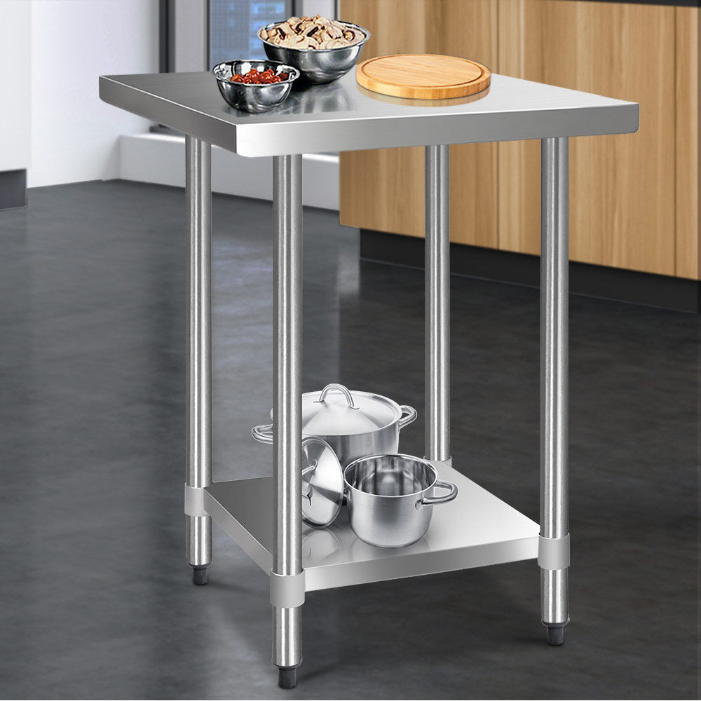 Cefito 760x760mm Stainless Steel Kitchen Bench 430 SSKB-430S-76-30