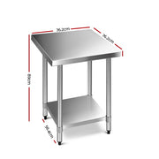 Cefito 760x760mm Stainless Steel Kitchen Bench 430 SSKB-430S-76-30