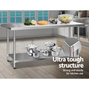 Cefito 1829x760mm Stainless Steel Kitchen Bench 430 SSKB-430S-76-72