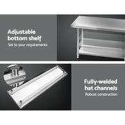 Cefito 1829x760mm Stainless Steel Kitchen Bench with Wheels 430 SSKB-430S-76-WHEEL-72