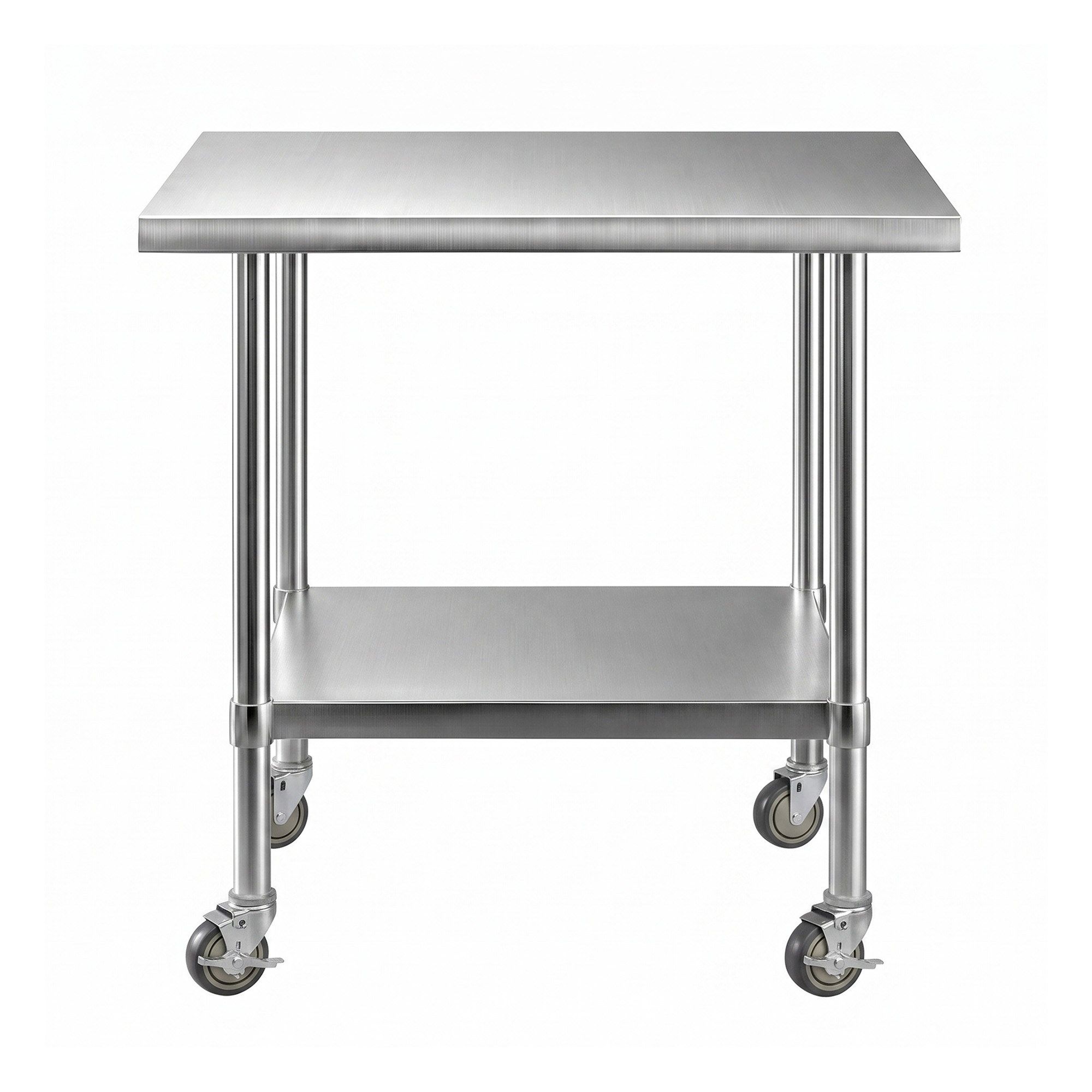 Cefito 914x762mm Stainless Steel Kitchen Bench w/ Splashback Work Table Prep Bench Commercial 430