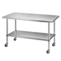 Cefito 1524x762mm Stainless Steel Kitchen Bench w/ Splashback Work Table Prep Bench Commercial 430