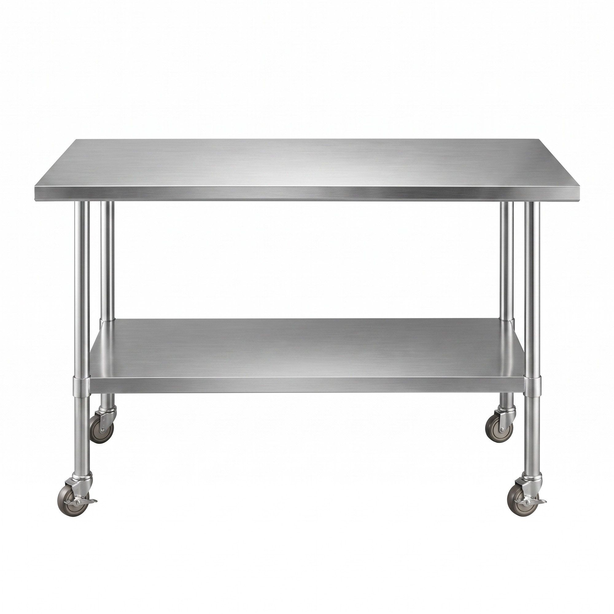 Cefito 1524x762mm Stainless Steel Kitchen Bench w/ Splashback Work Table Prep Bench Commercial 430