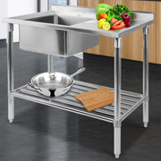 Cefito 100x60cm Stainless Steel Sink Bench Kitchen 304 SSKB-SINK-L100