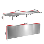 Cefito Commercial Stainless Steel Wall Shelf Kitchen Storage Rack 1200x300mm SSW-30120-FOLD-SL