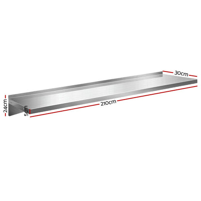 Cefito 2PCS 1200mm Stainless Steel Kitchen Wall Shelf Mounted Rack SSW-30120X2-SL