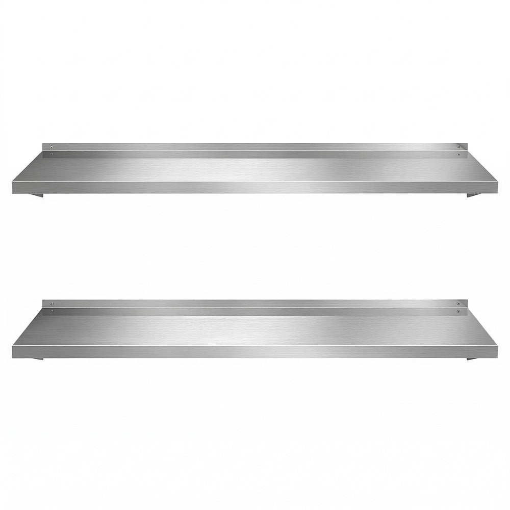 Cefito 2PCS 1200mm Stainless Steel Kitchen Wall Shelf Mounted Rack SSW-30120X2-SL