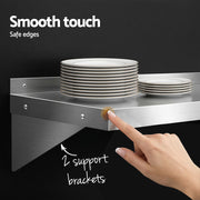 Cefito 2PCS 1200mm Stainless Steel Kitchen Wall Shelf Mounted Rack SSW-30120X2-SL