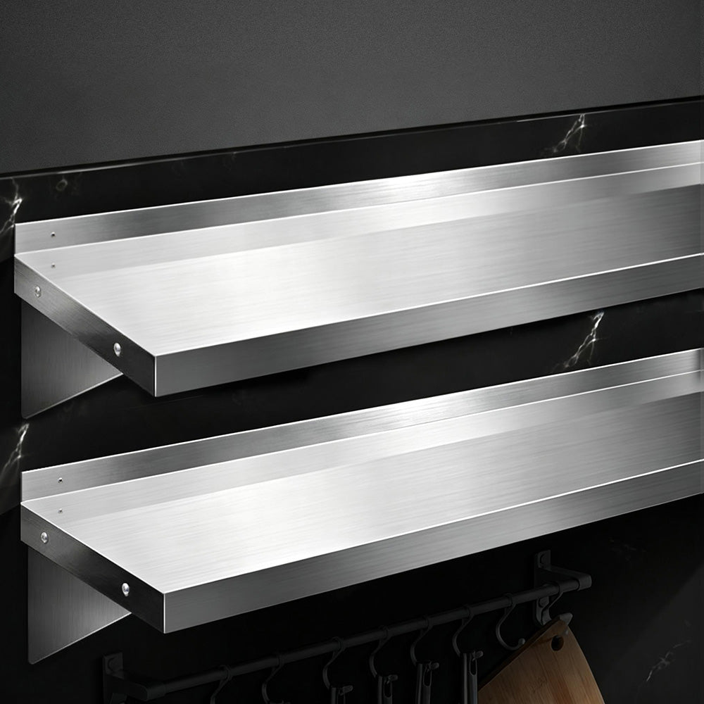 Cefito 2PCS 1200mm Stainless Steel Kitchen Wall Shelf Mounted Rack SSW-30120X2-SL
