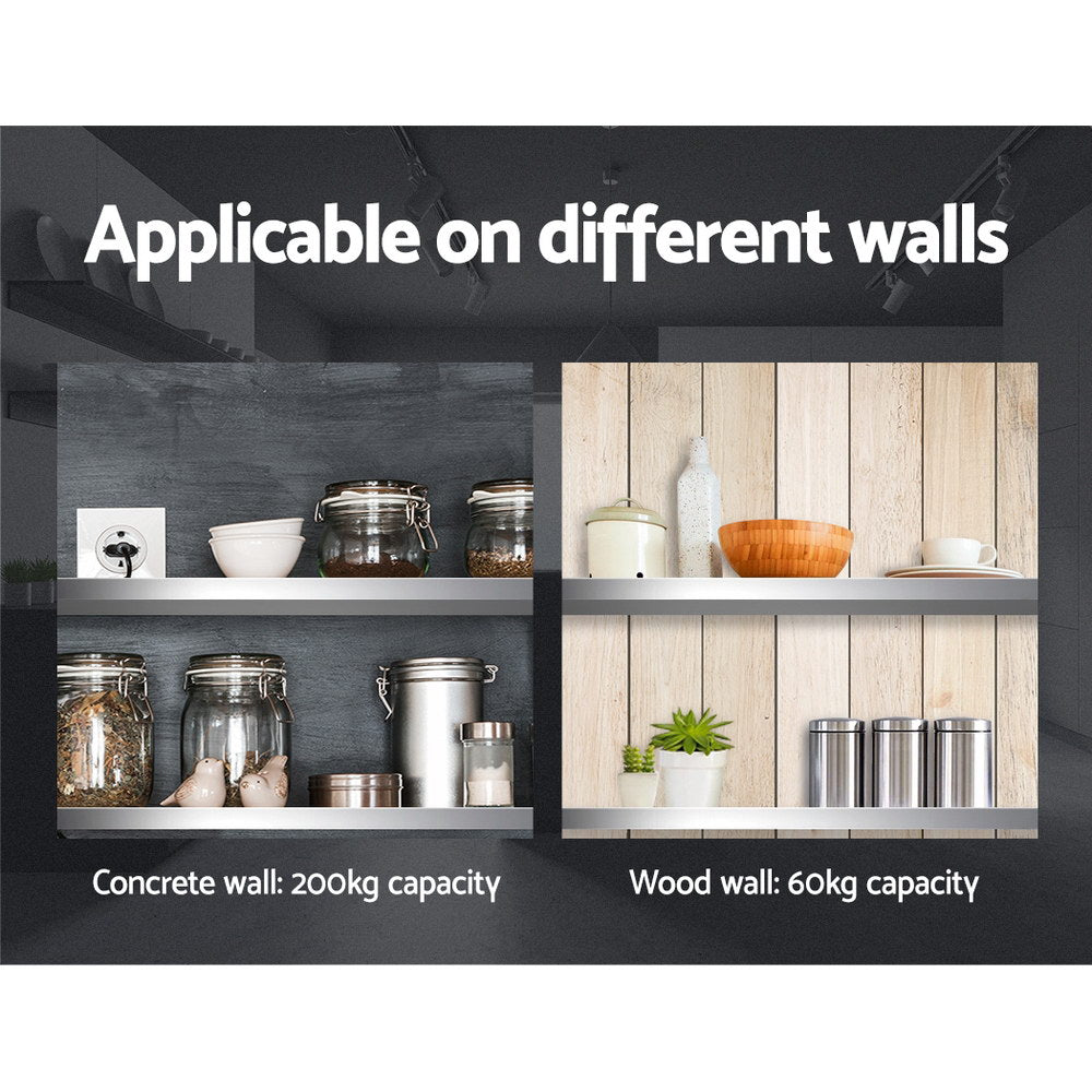 Cefito 1800mm Stainless Steel Kitchen Wall Shelf Mounted Rack SSW-30180-SL