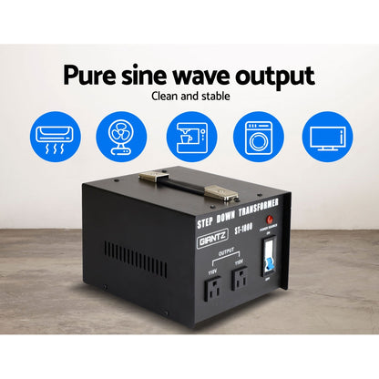 Giantz 1000 Watt Step Down Transformer ST-1000W-BL