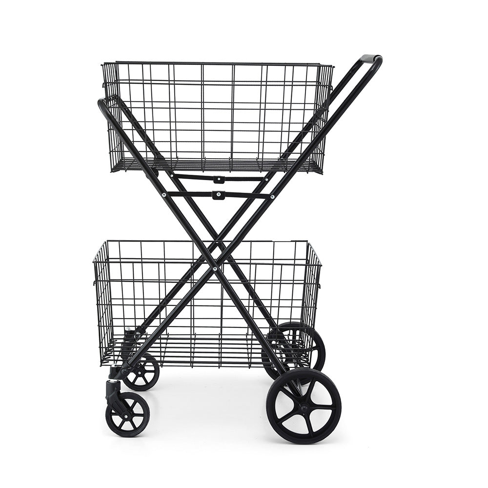 Emajin Foldable Shopping Trolley Cart ST-100L-2T-BK