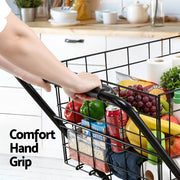 Emajin Foldable Shopping Trolley Cart ST-100L-2T-BK