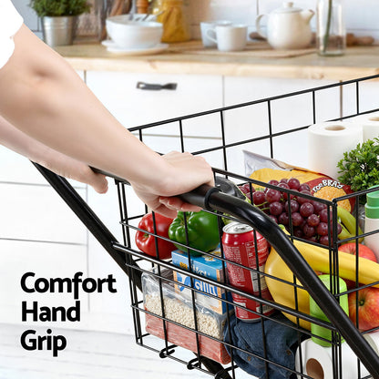 Emajin Foldable Shopping Trolley Cart ST-100L-2T-BK