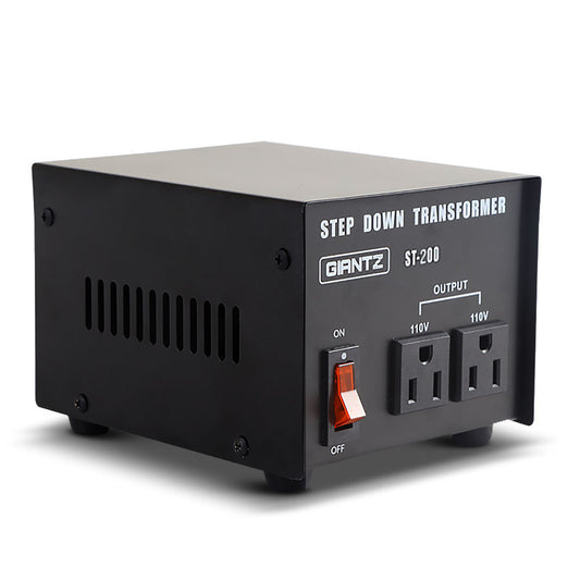 Giantz Step Down Transformer 200W 240V TO 110V Stepdown Voltage Converter AU-US ST-200W-BL