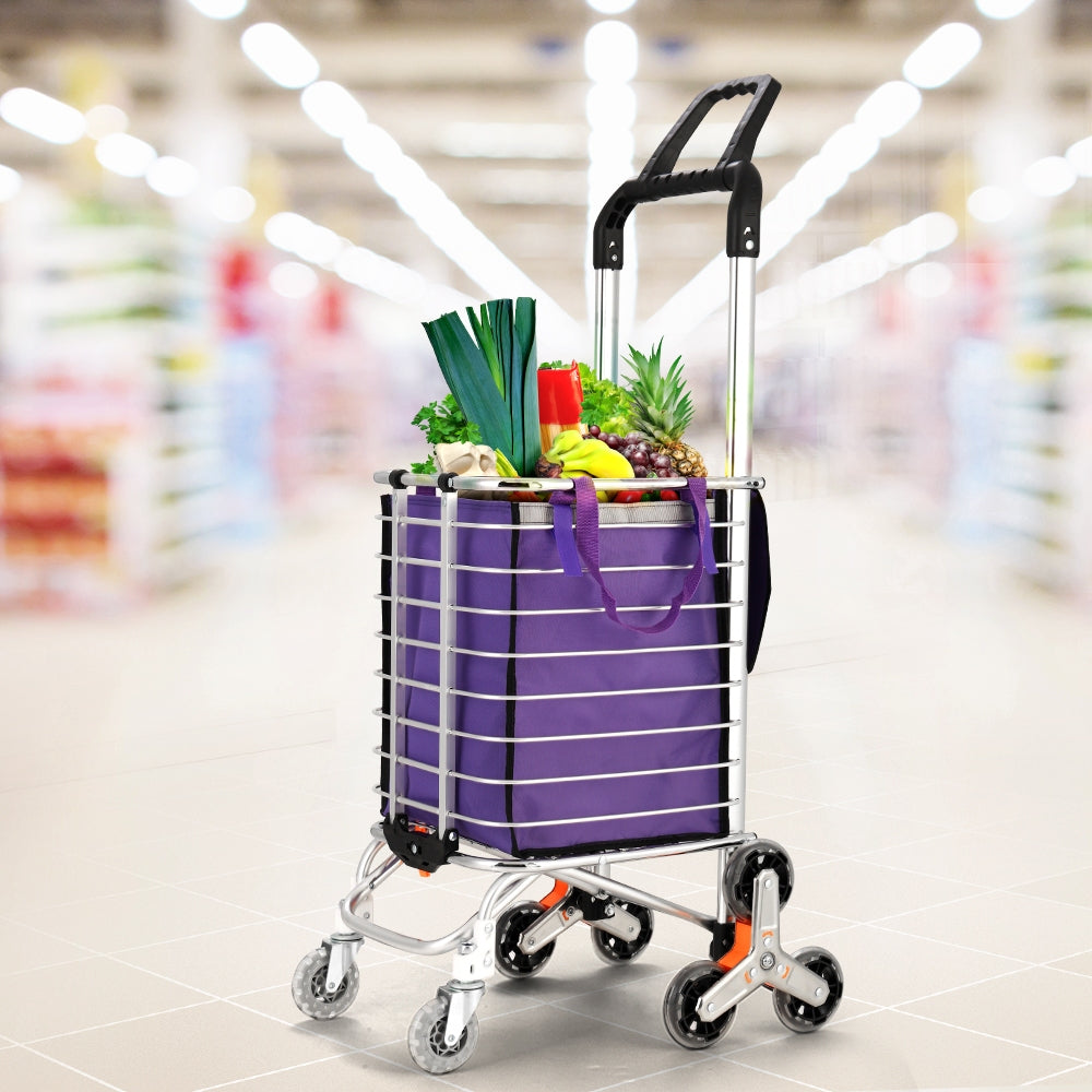 Emajin Shopping Cart Trolley 35L Foldable Climbing Wheels ST-35L-ALU-PU