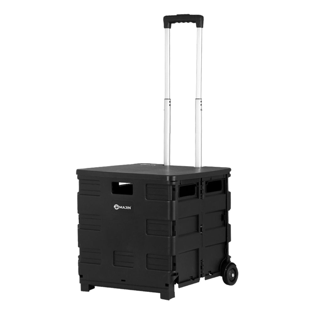 Emajin Foldable Shopping Cart Trolley Grocery Basket Rolling Wheel Portable 35KG ST-35L-PLA-BK