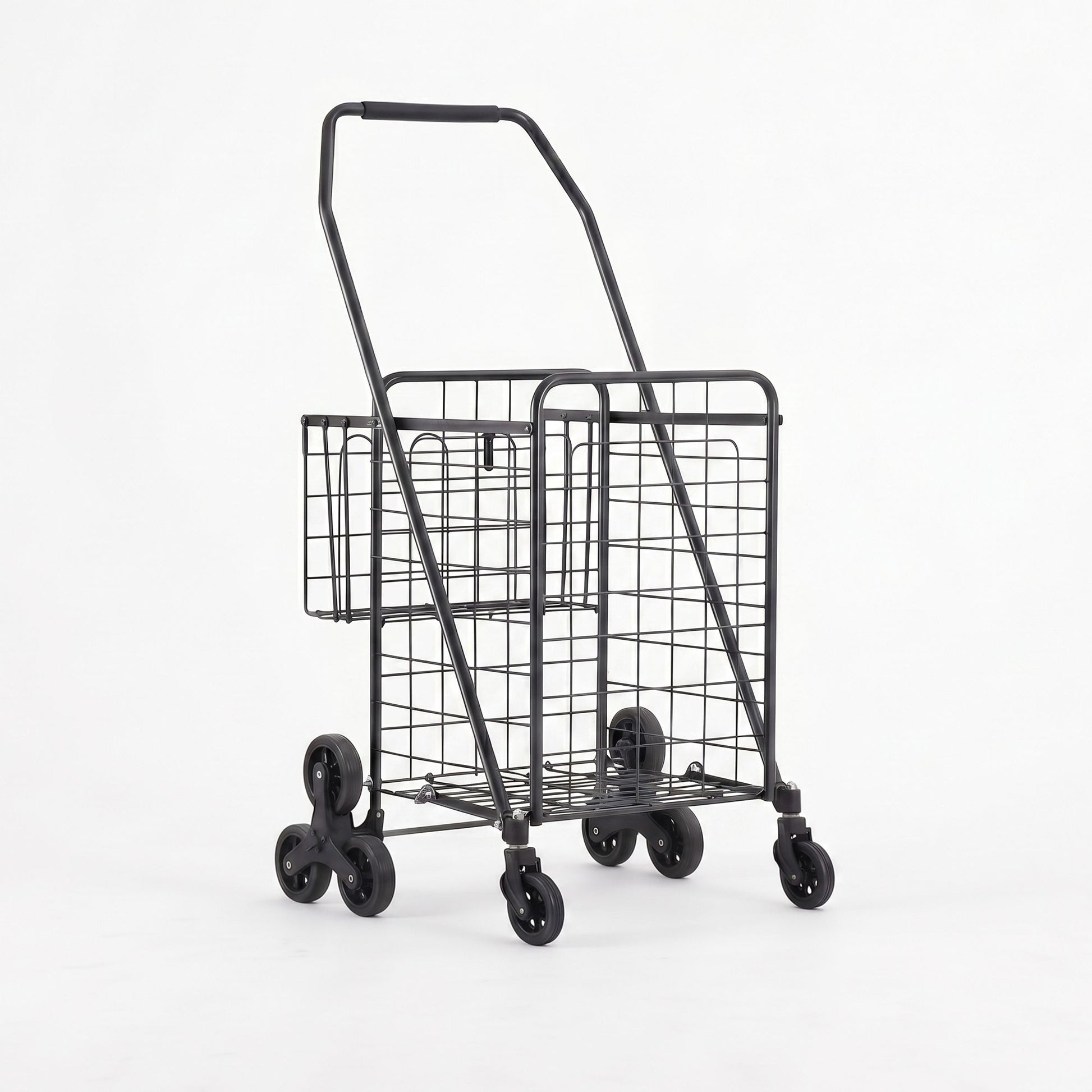 Emajin Shopping Trolley Cart Folding Aluminium Utility Cart Black ST-45KG-ALU-BK