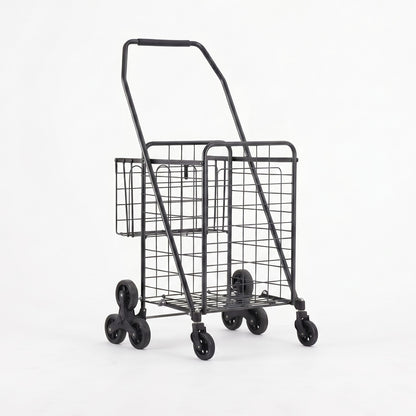 Emajin Shopping Trolley Cart Folding Aluminium Utility Cart Black ST-45KG-ALU-BK