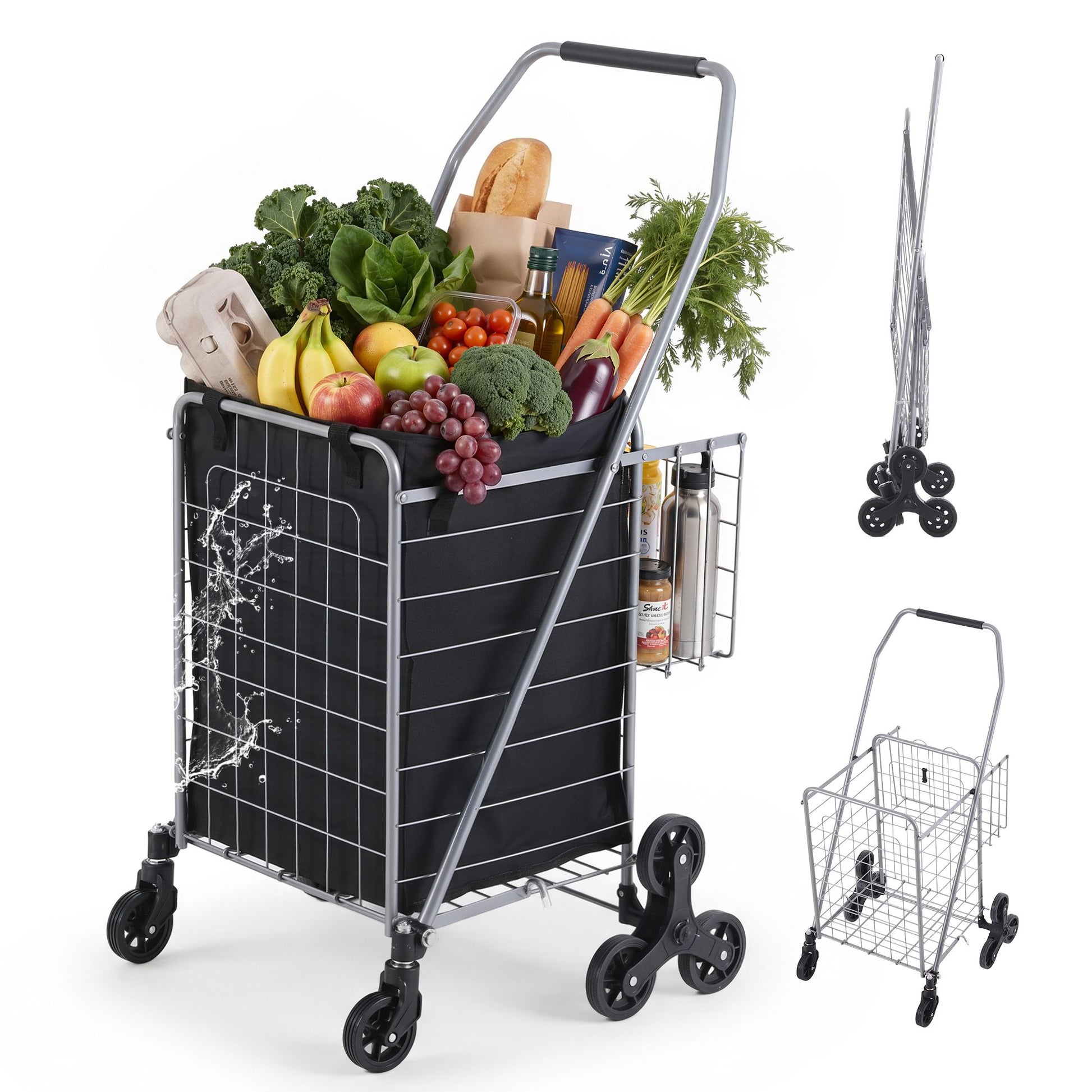 Emajin Shopping Trolley Cart Folding Aluminium Utility Cart Silver ST-45KG-ALU-SR