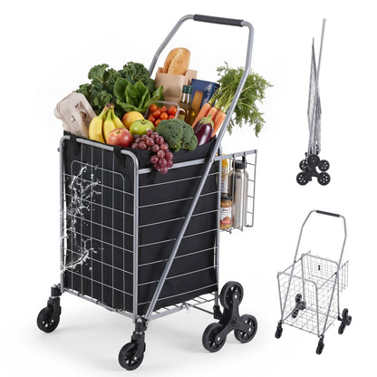Emajin Shopping Trolley Cart Folding Aluminium Utility Cart Silver ST-45KG-ALU-SR