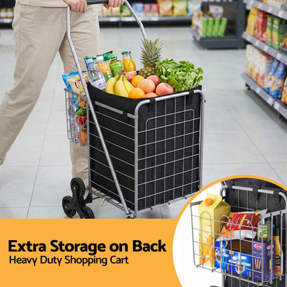 Emajin Shopping Trolley Cart Folding Aluminium Utility Cart Silver ST-45KG-ALU-SR