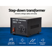 Giantz Step Down Transformer 500W 240V TO 110V Stepdown Voltage Converter AU-US ST-500W-BL