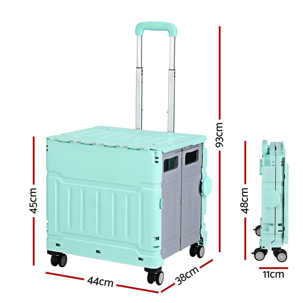 Emajin Shopping Trolley Cart 75L Foldable Green ST-75L-PLA-GR