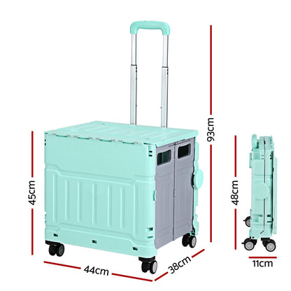 Emajin Shopping Trolley Cart 75L Foldable Green ST-75L-PLA-GR