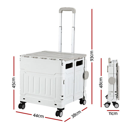 Emajin Shopping Trolley Cart 75L Foldable White ST-75L-PLA-WH