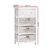 Artiss 2 Chest of Drawers with 3 Baskets - ELIOT ST-CAB-2D-3B-WH