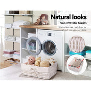Artiss 2 Chest of Drawers with 3 Baskets - ELIOT ST-CAB-2D-3B-WH
