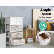 Artiss 2 Chest of Drawers with 3 Baskets - ELIOT ST-CAB-2D-3B-WH