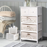 Artiss 2 Chest of Drawers with 3 Baskets - ELIOT ST-CAB-2D-3B-WH