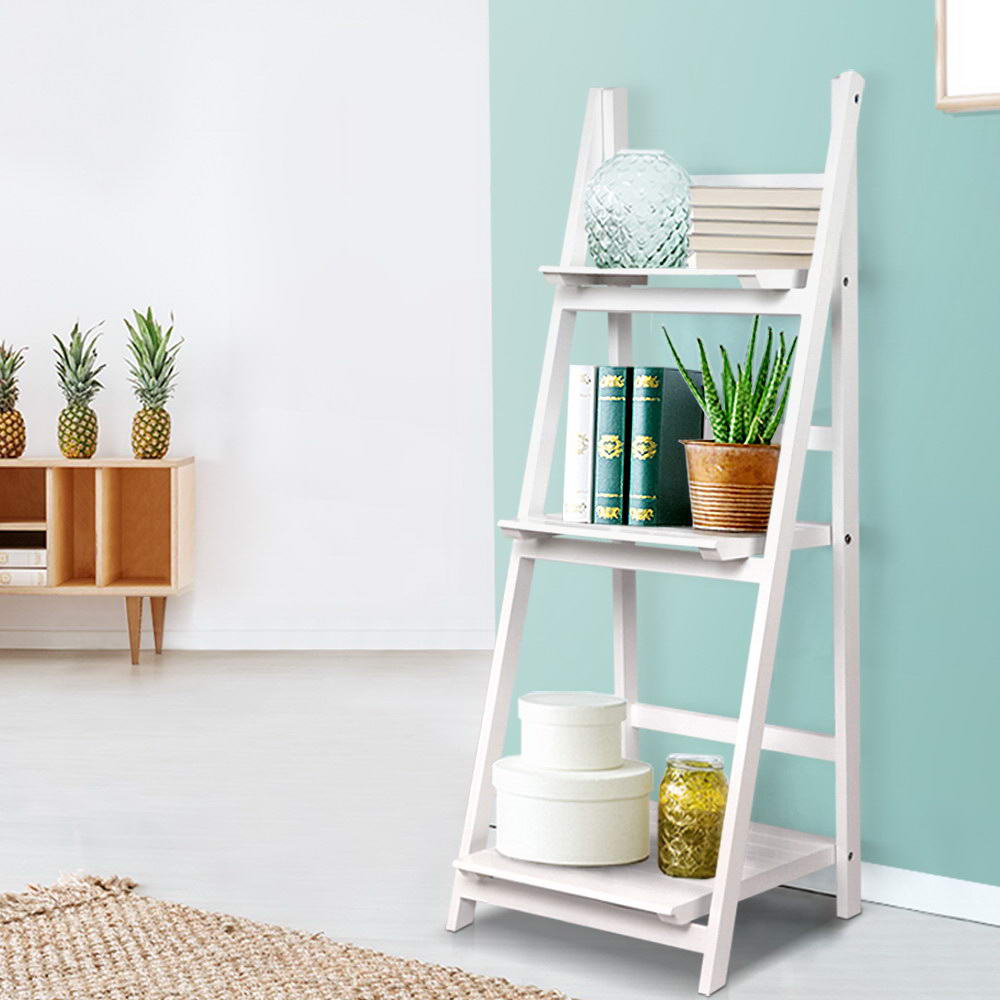 Artiss Bookshelf Corner Shelf 3 Tiers - ZANE White ST-CAB-SHELF-3T-WH
