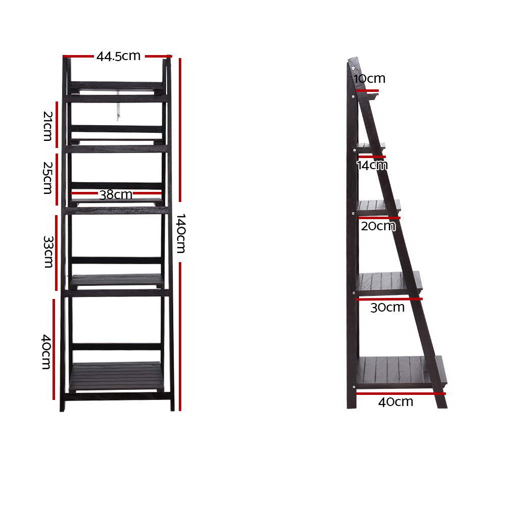 Artiss Bookshelf Corner Shelf 5 Tiers - ZANE Coffee ST-CAB-SHELF-5T-COF