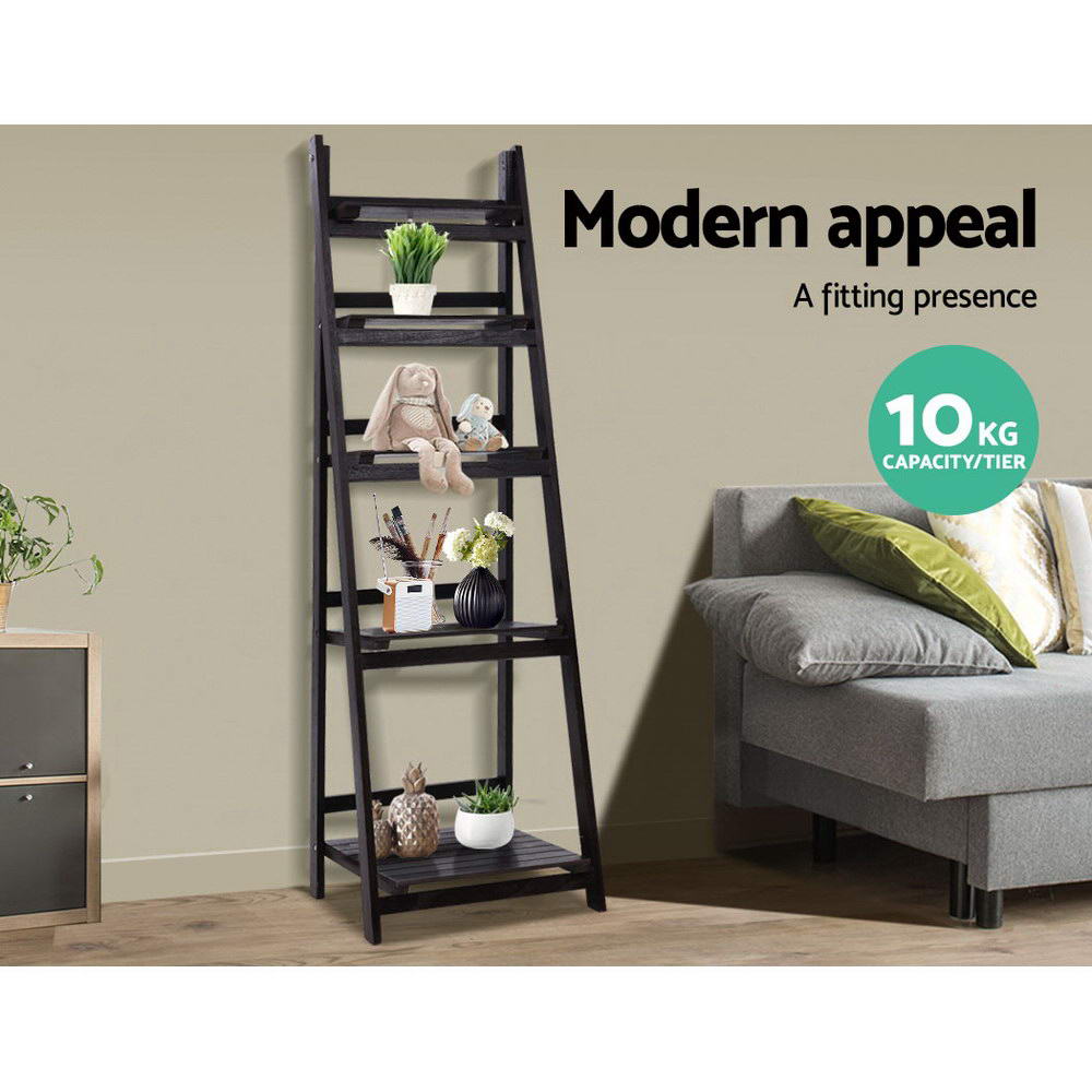 Artiss Bookshelf Corner Shelf 5 Tiers - ZANE Coffee ST-CAB-SHELF-5T-COF