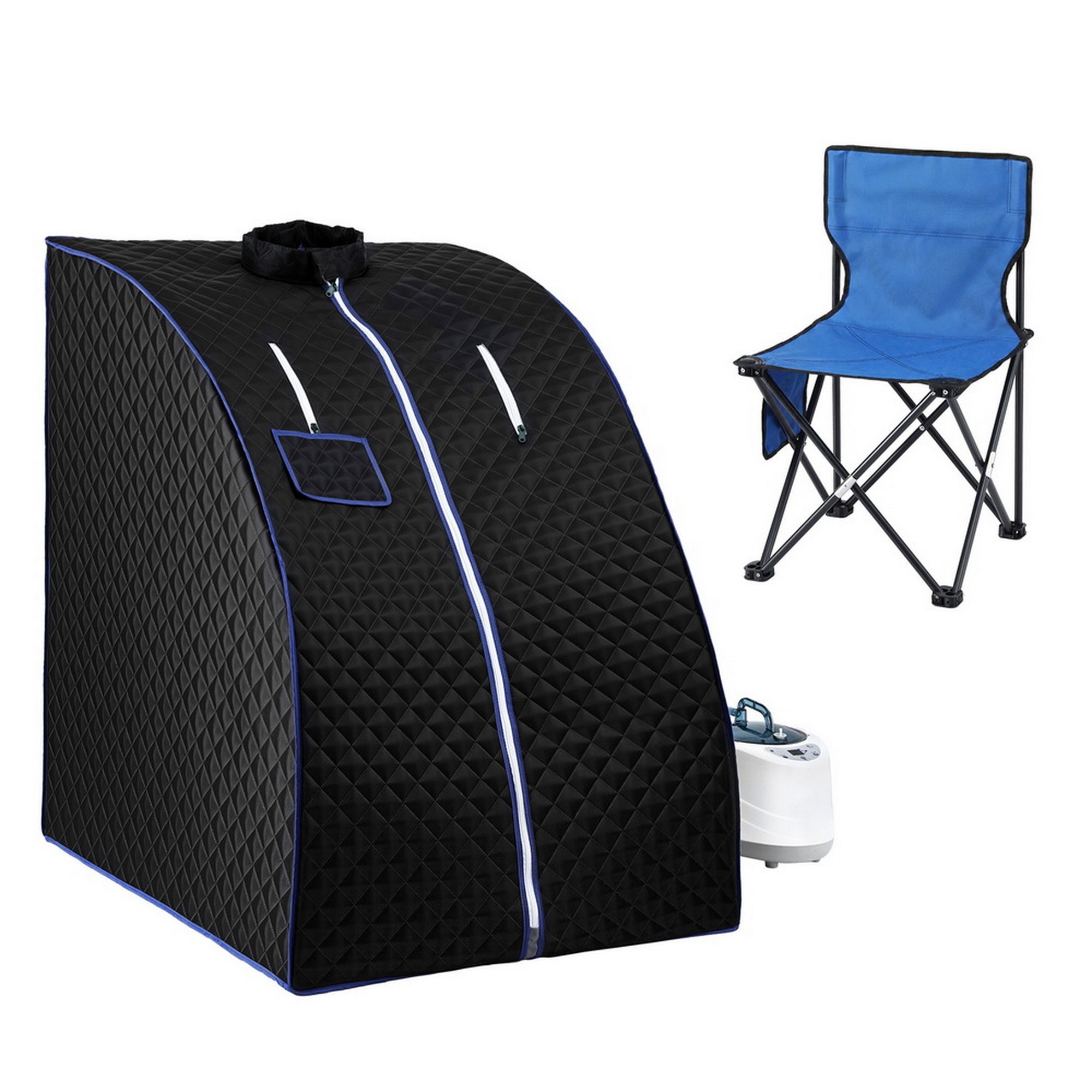 Devanti Portable Steam Sauna Tent 1000W 2L Steamer Pot Personal Home SPA Timer ST-SAU-2L-100-GY