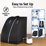 Devanti Portable Steam Sauna Tent 1000W 2L Steamer Pot Personal Home SPA Timer ST-SAU-2L-100-GY