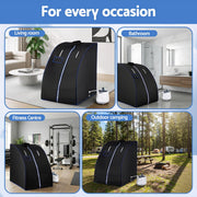 Devanti Portable Steam Sauna Tent 1000W 2L Steamer Pot Personal Home SPA Timer ST-SAU-2L-100-GY