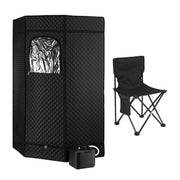 Devanti Portable Steam Sauna Tent 1000W 3L Steamer Pot Full Body Home SPA Timer ST-SAU-3L-180-BK