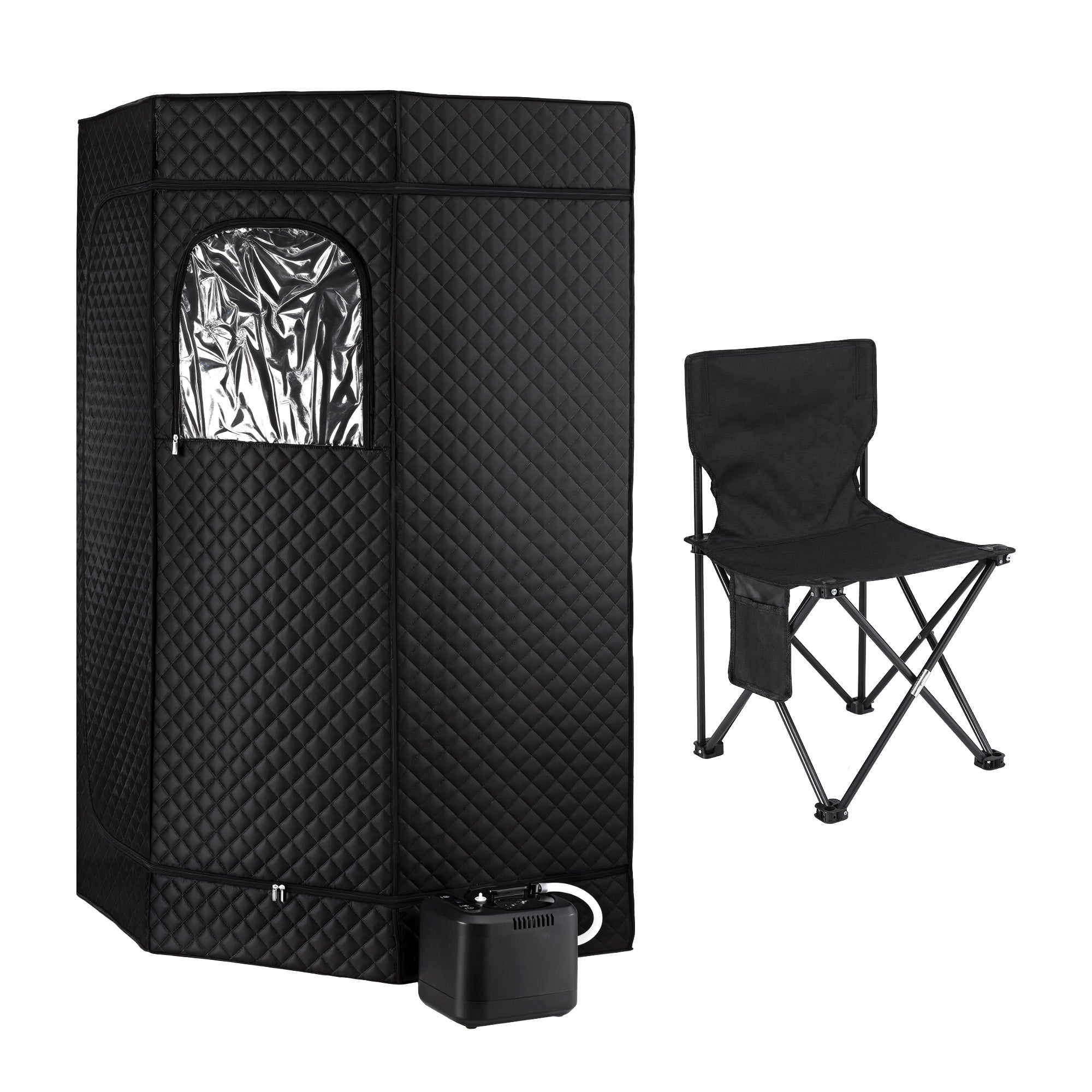 Devanti Portable Steam Sauna Tent 1000W 3L Steamer Pot Full Body Home SPA Timer ST-SAU-3L-180-BK