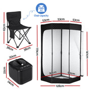 Devanti Portable Steam Sauna Tent 1000W 3L Steamer Pot Full Body Home SPA Timer ST-SAU-3L-180-BK