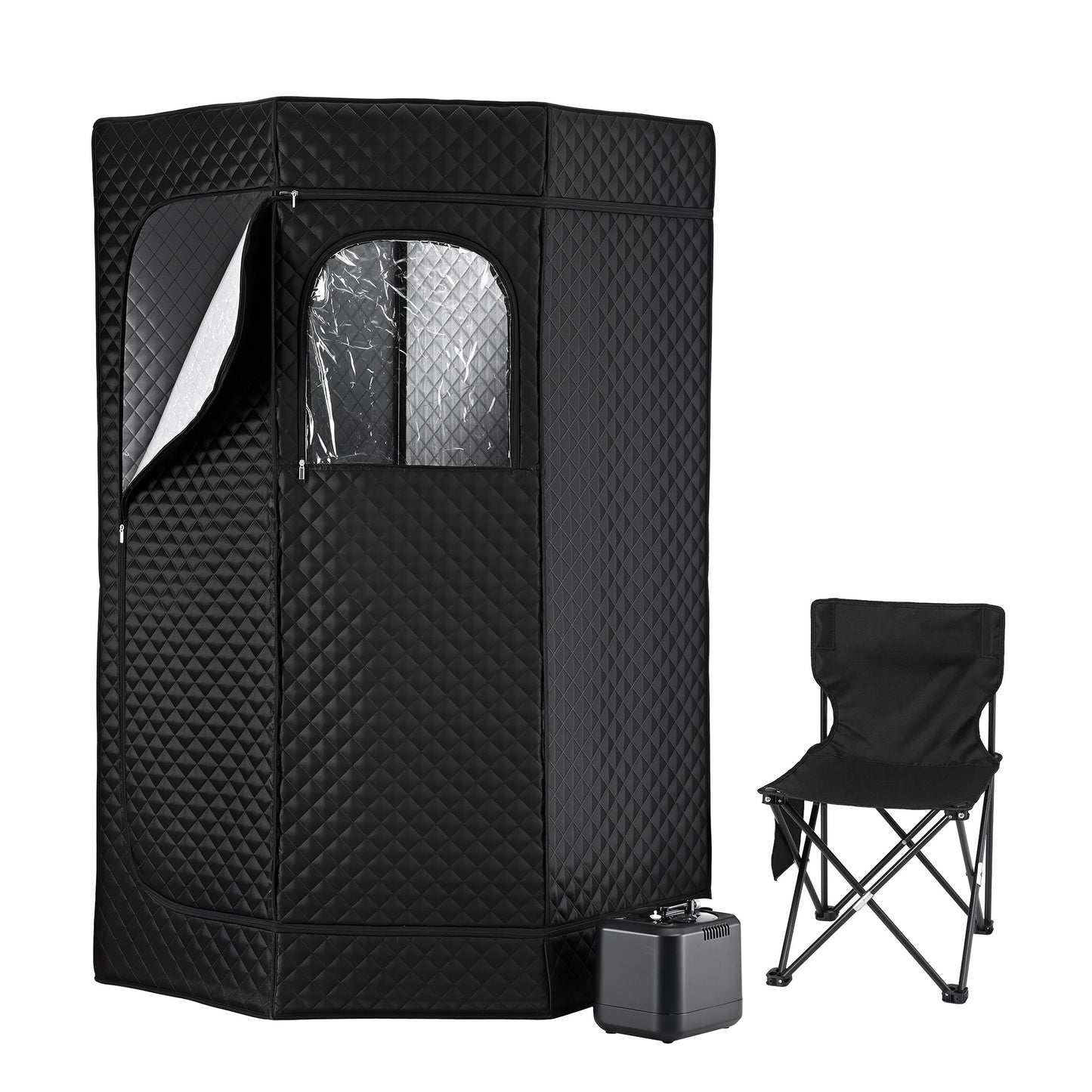 Devanti Portable Steam Sauna Tent 1000W 3L Steamer Pot Full Body Home SPA Timer ST-SAU-3L-180-BK